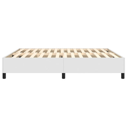 Estrutura de cama 160x200 cm couro artificial branco