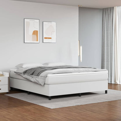 Estrutura de cama 160x200 cm couro artificial branco