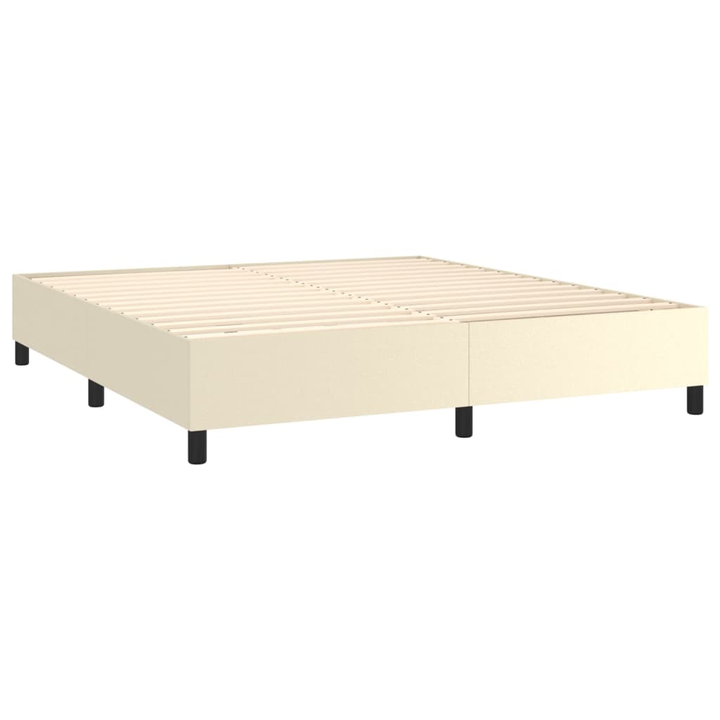 Estrutura cama com molas 160x200 cm couro artificial cor crème