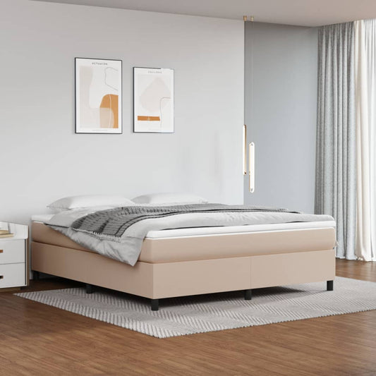 Estrutura de cama 160x200 cm couro artificial cappuccino