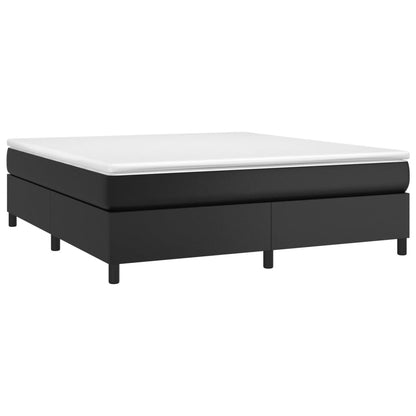 Estrutura de cama 180x200 cm couro artificial preto