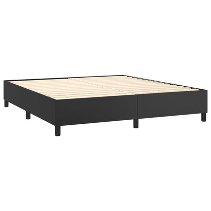 Estrutura de cama 180x200 cm couro artificial preto