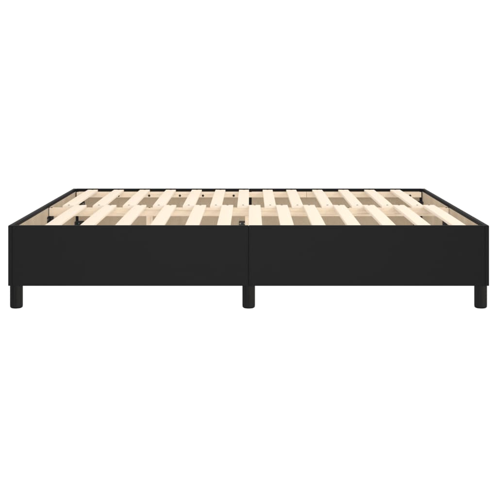 Estrutura de cama 180x200 cm couro artificial preto