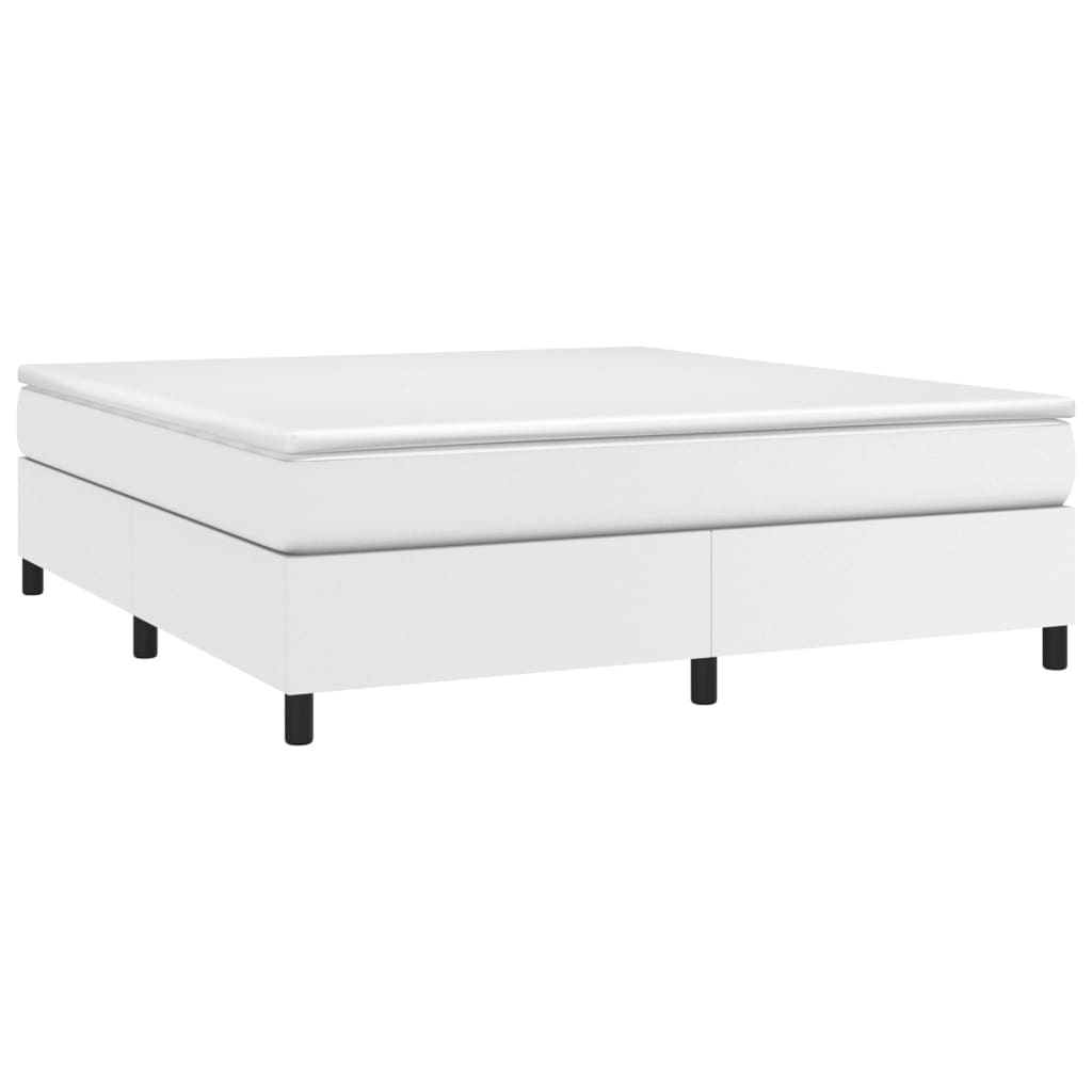 Estrutura de cama 180x200cm couro artificial branco