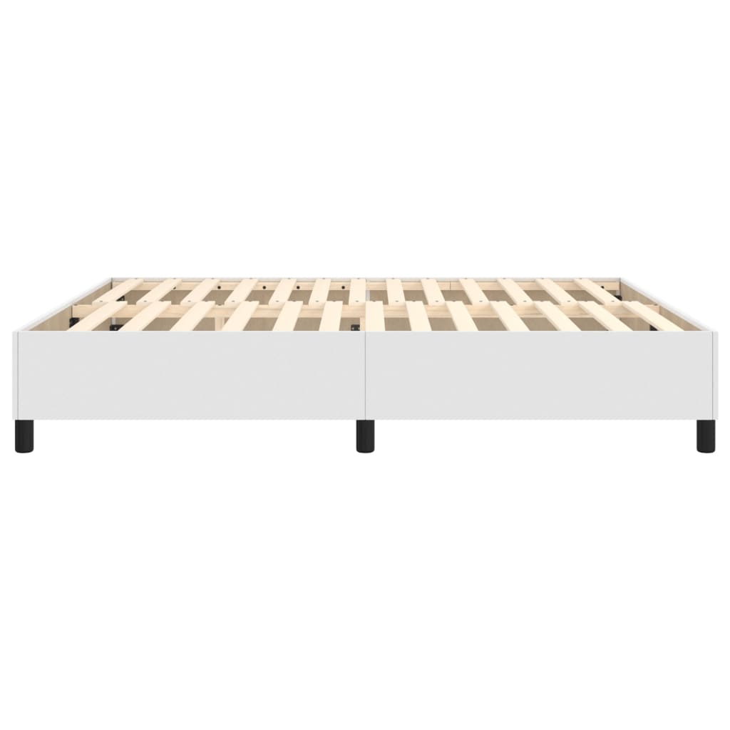 Estrutura de cama 180x200cm couro artificial branco