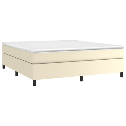 Estrutura de cama 180x200 cm couro artificial cor creme