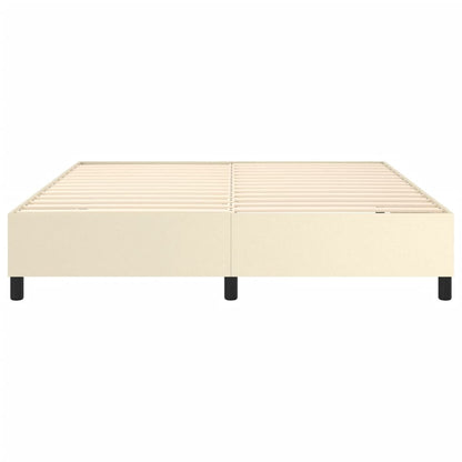 Estrutura de cama 180x200 cm couro artificial cor creme