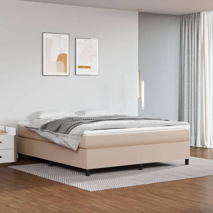 Estrutura de cama 180x200 cm couro artificial cappuccino