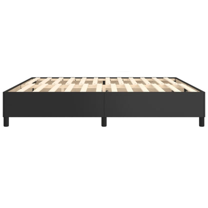 Estrutura de cama 200x200 cm couro artificial preto