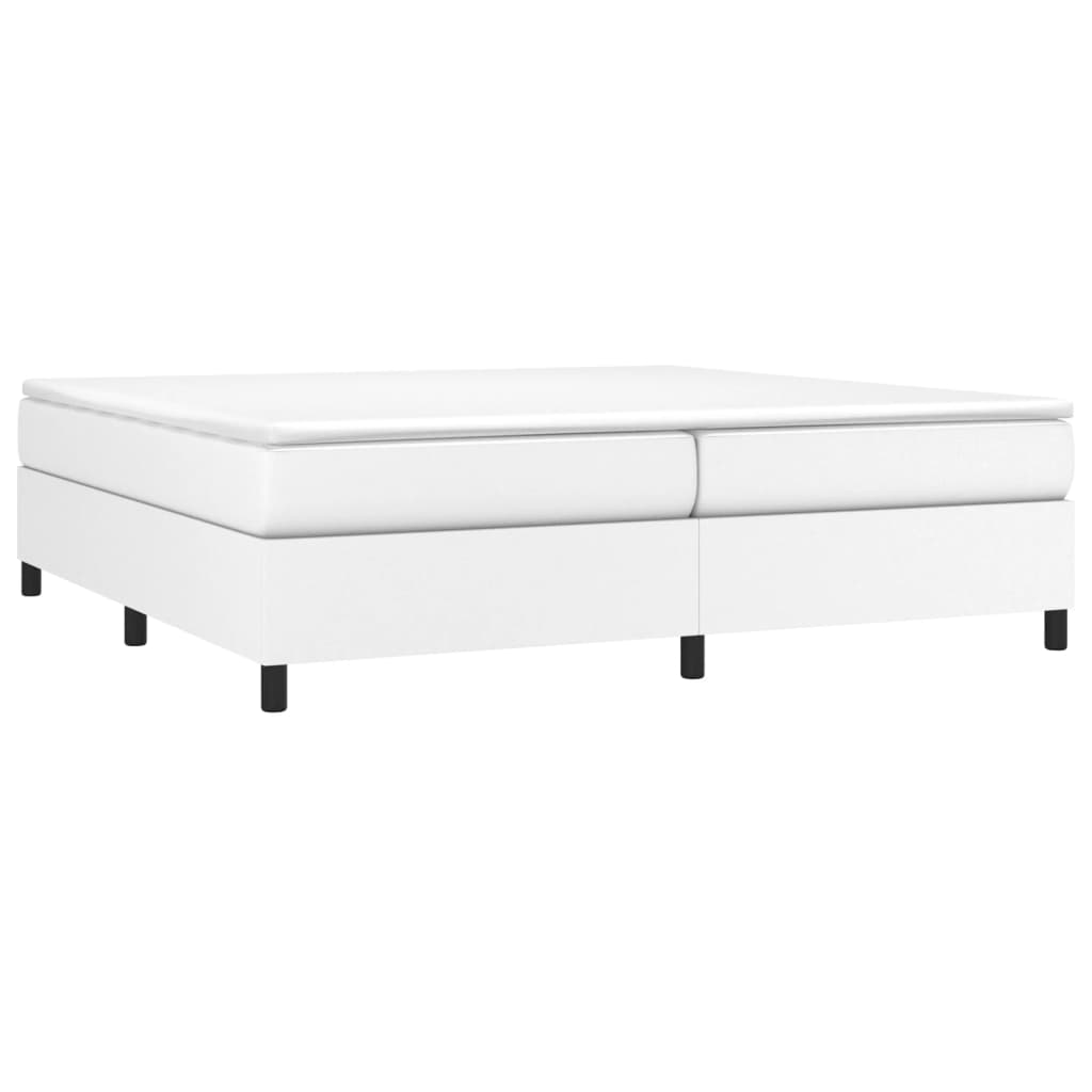 Estrutura de cama 200x200 cm couro artificial branco