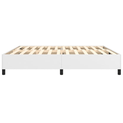 Estrutura de cama 200x200 cm couro artificial branco