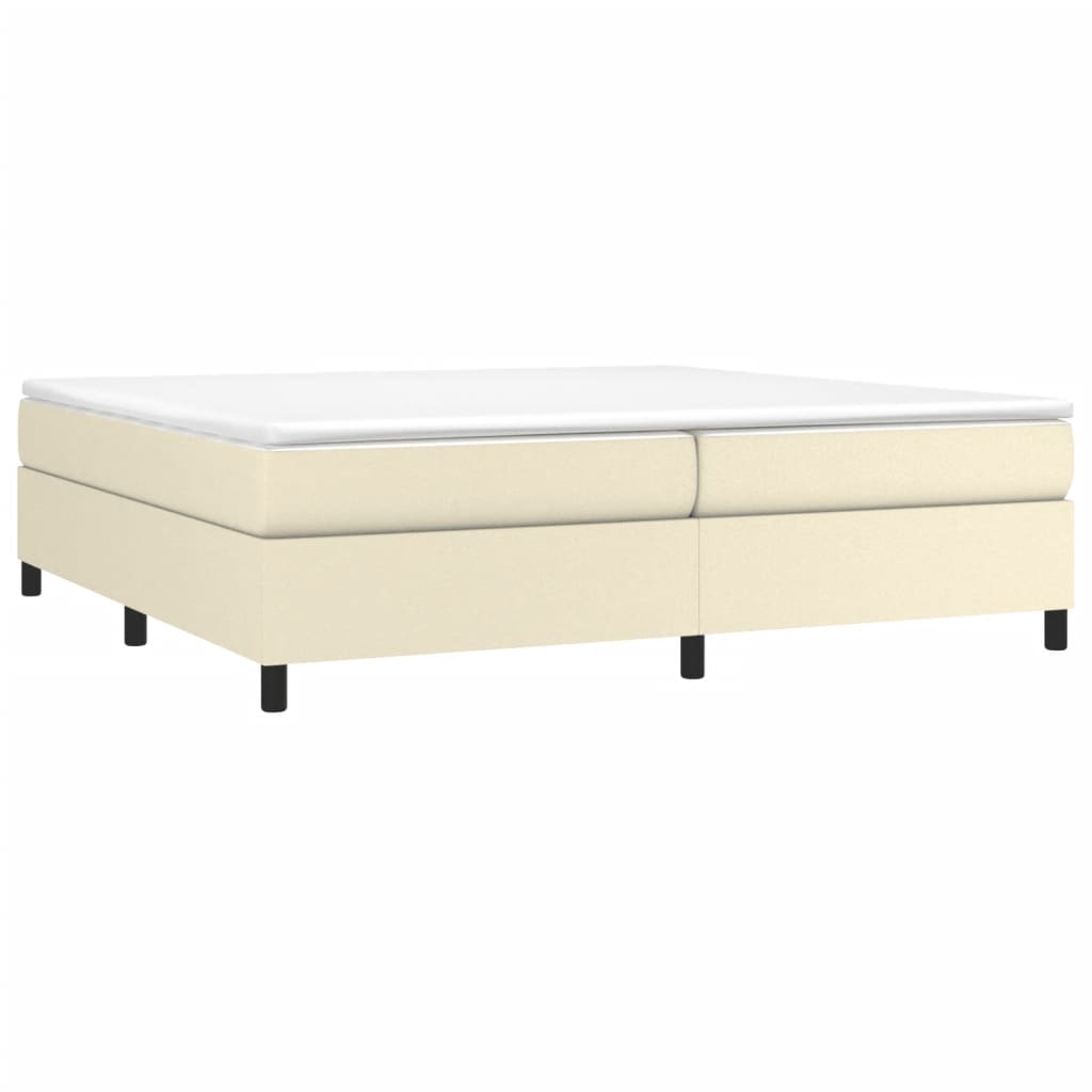 Estrutura de cama 200x200 cm couro artificial cor creme