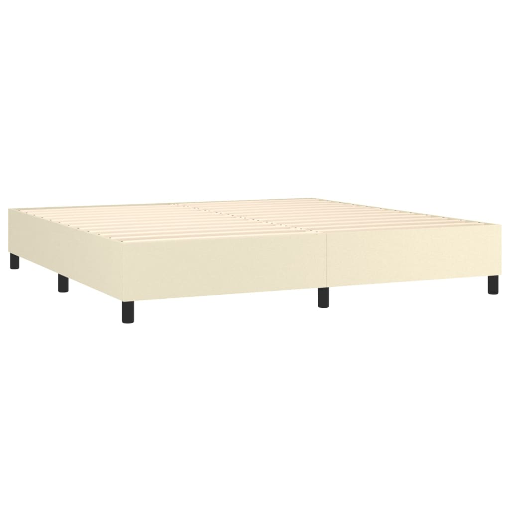 Estrutura de cama 200x200 cm couro artificial cor creme