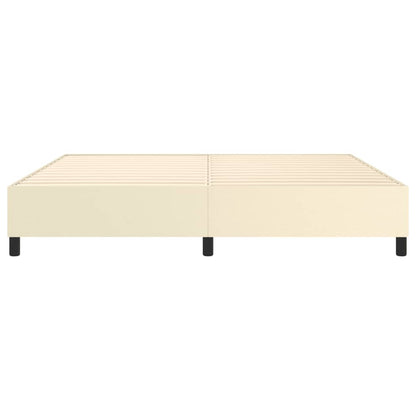 Estrutura de cama 200x200 cm couro artificial cor creme