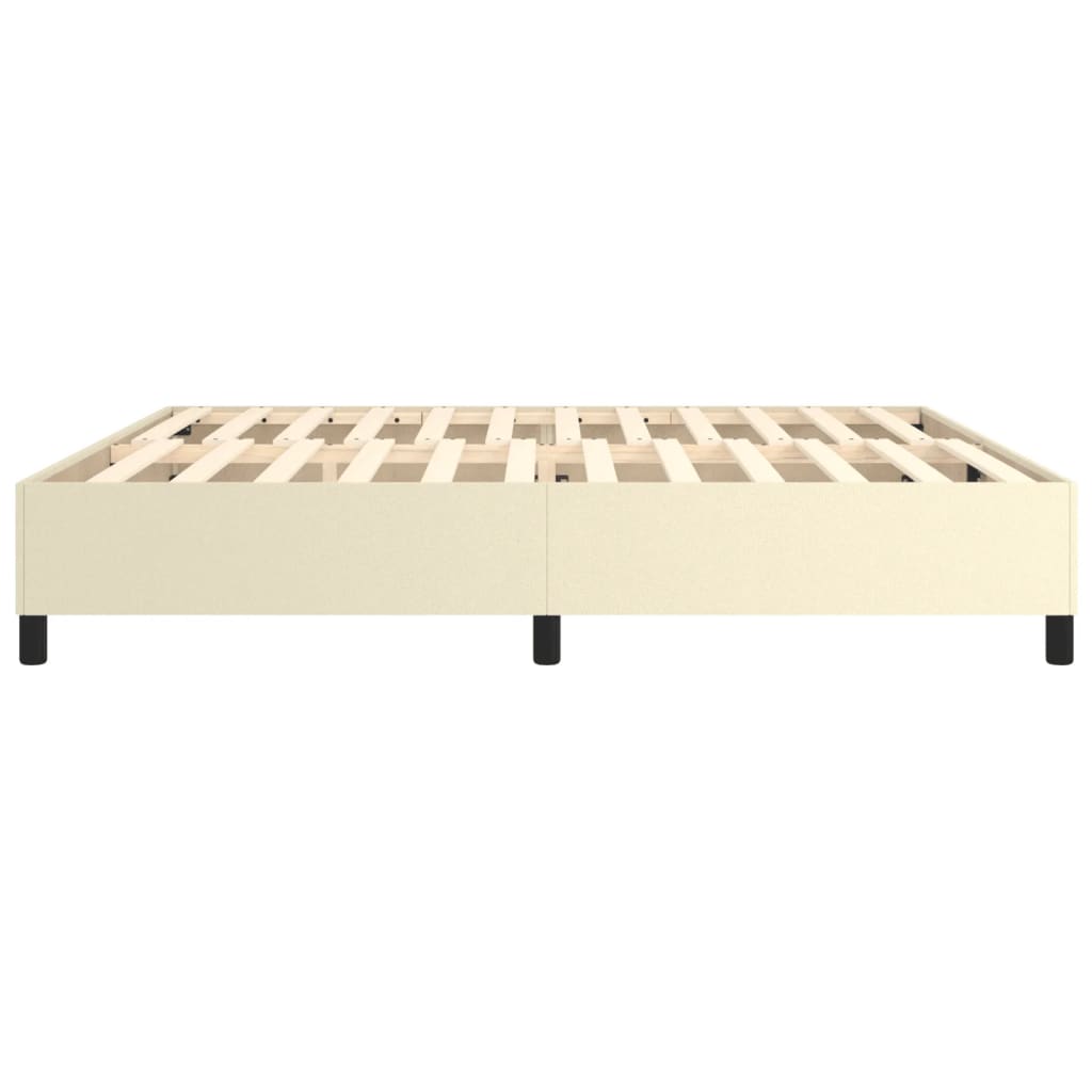 Estrutura de cama 200x200 cm couro artificial cor creme