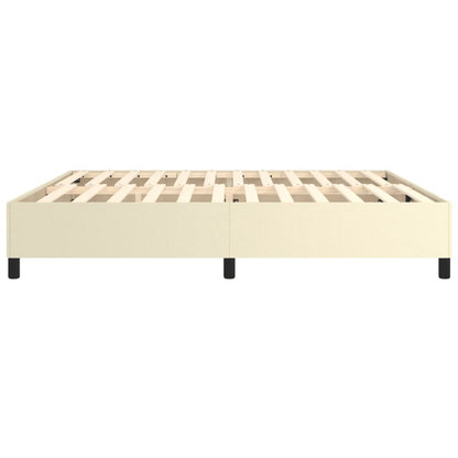 Estrutura de cama 200x200 cm couro artificial cor creme