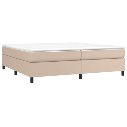 Estrutura de cama 200x200 cm couro artificial cappuccino