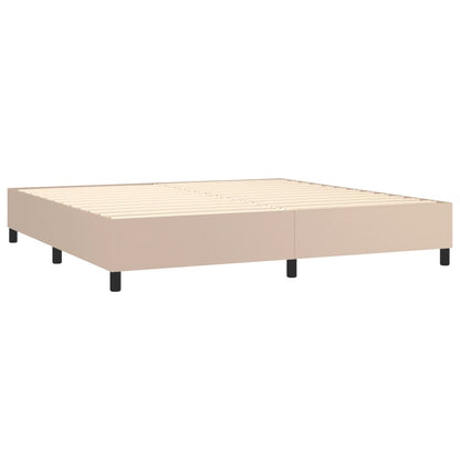 Estrutura de cama 200x200 cm couro artificial cappuccino