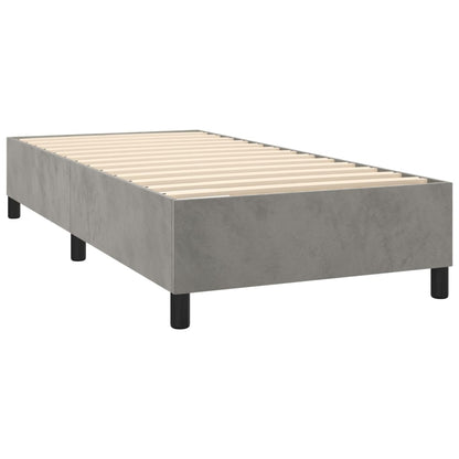 Estrutura de cama com molas 80x200 cm veludo cinza-claro