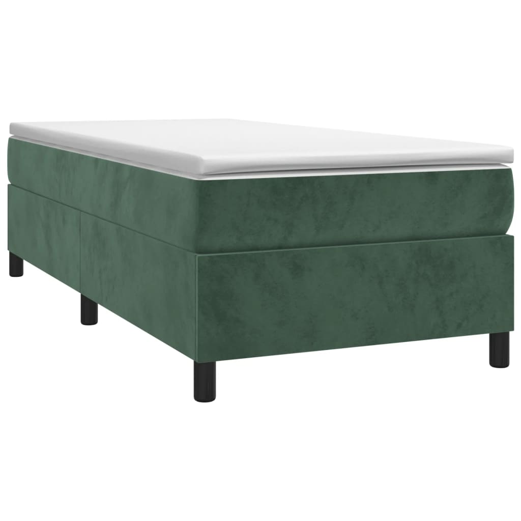 Estrutura de cama 80x200 cm veludo verde-escuro