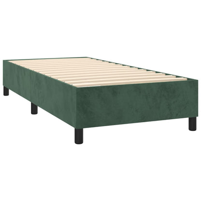 Estrutura de cama 80x200 cm veludo verde-escuro