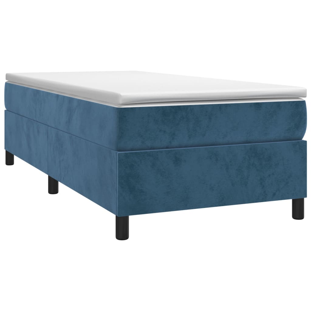 Estrutura de cama 80x200 cm veludo azul-escuro