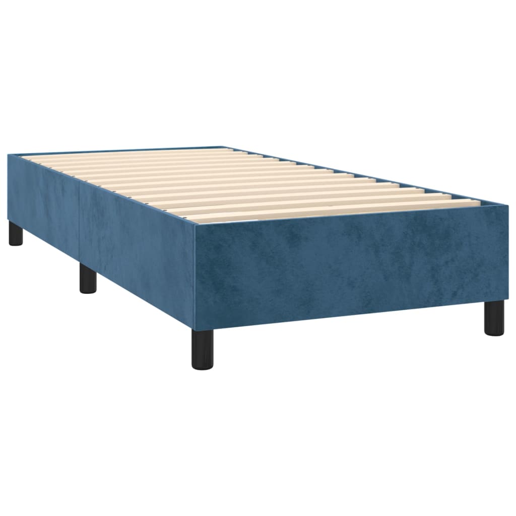 Estrutura de cama 80x200 cm veludo azul-escuro