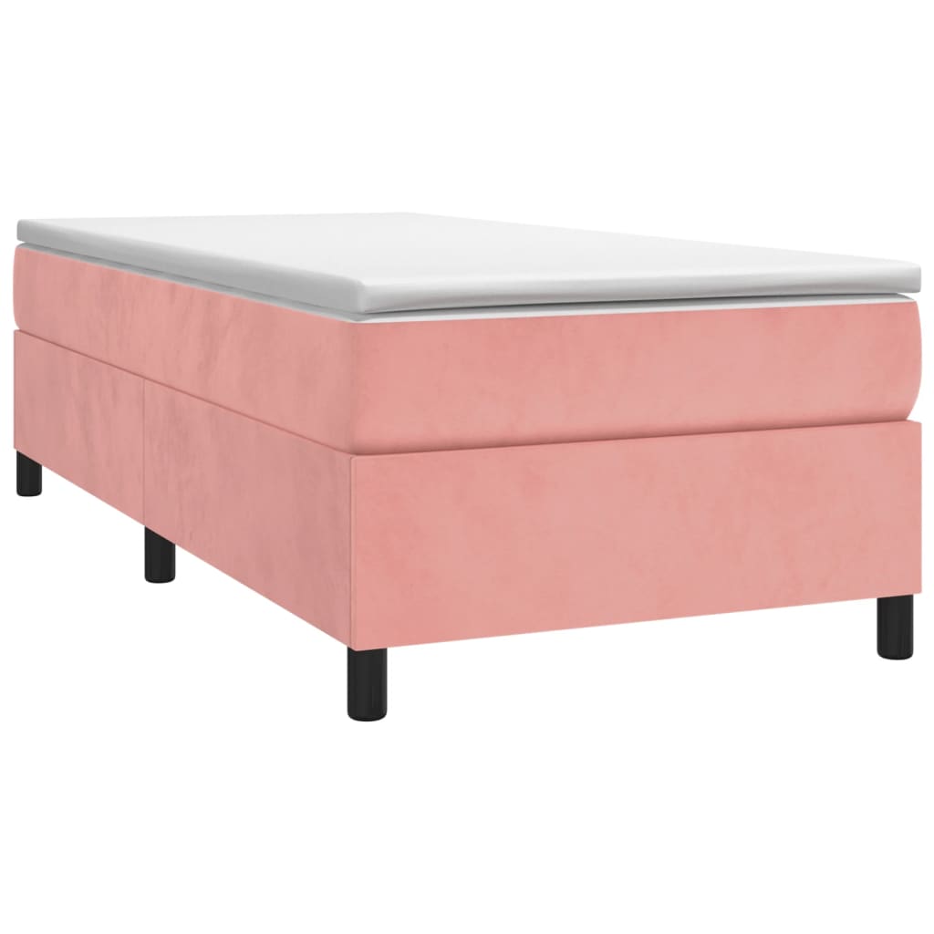 Estrutura de cama 80x200 cm veludo rosa