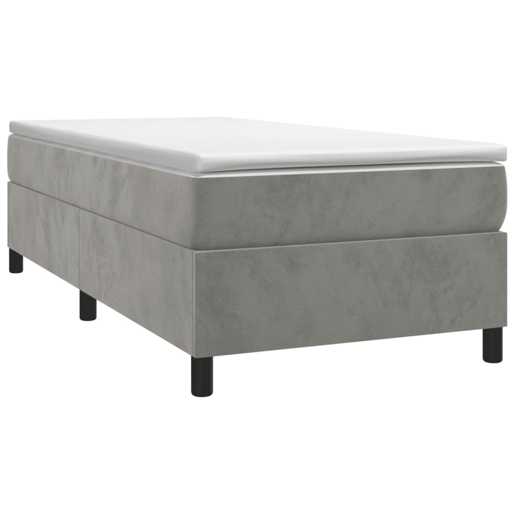 Estrutura de cama 90x190 cm veludo cinzento-claro