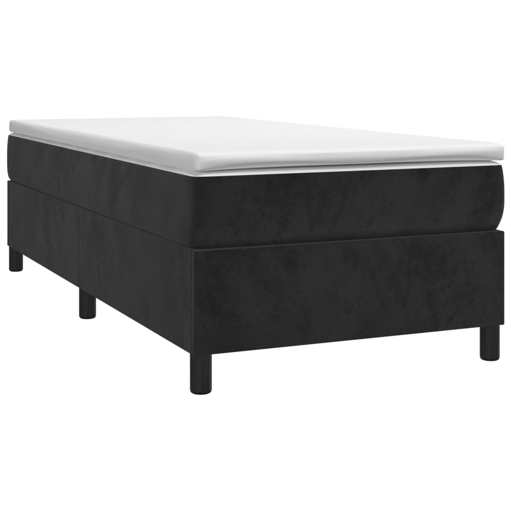 Estrutura de cama 90x190 cm veludo preto