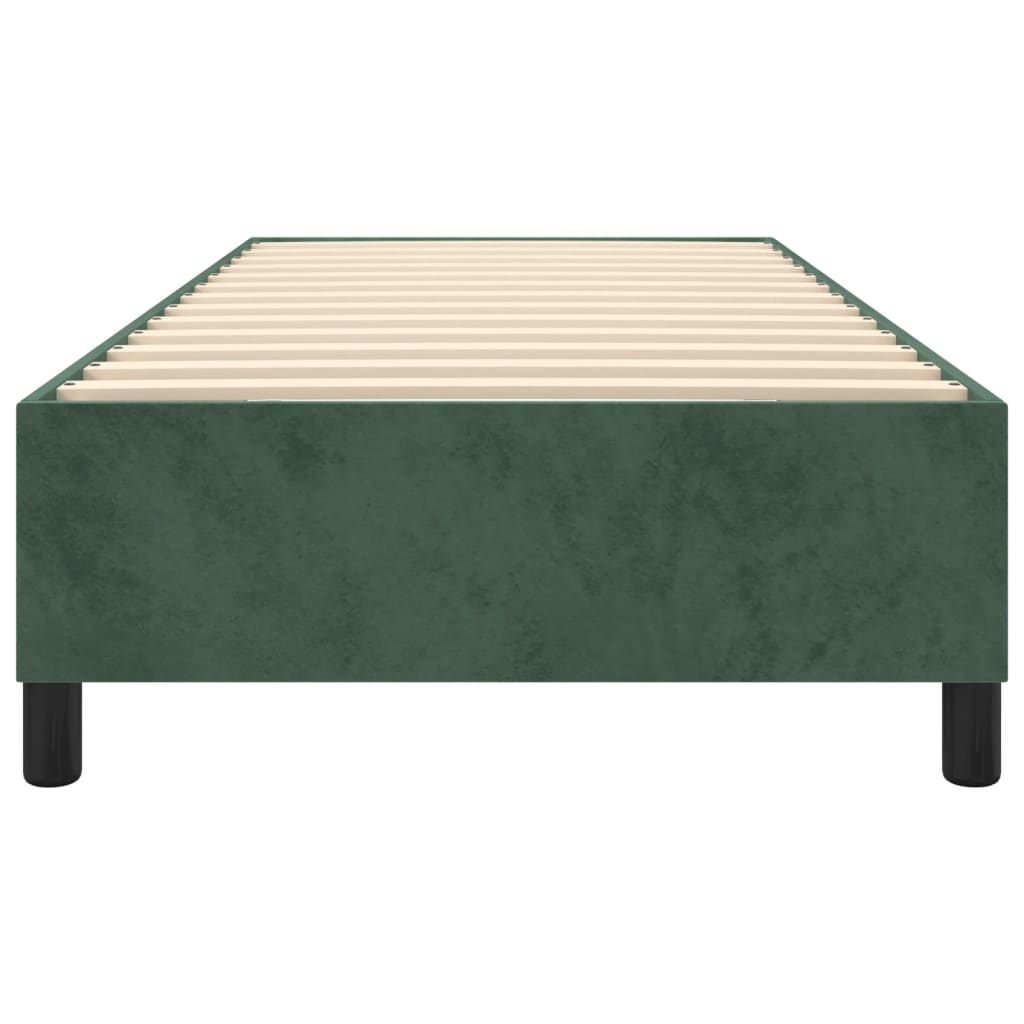 Estrutura de cama 90x190 cm veludo verde-escuro