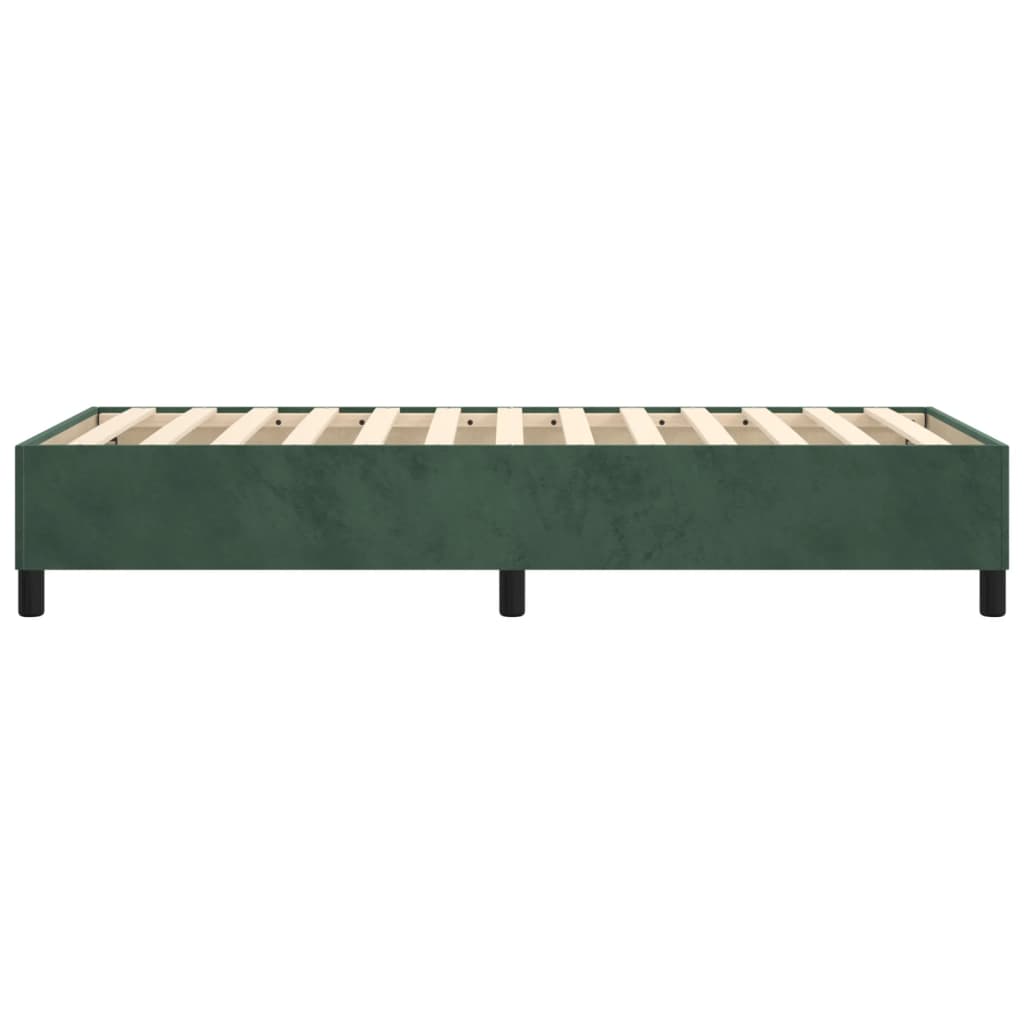 Estrutura de cama 90x190 cm veludo verde-escuro