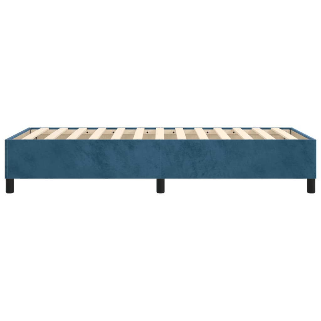 Estrutura de cama 90x190 cm veludo azul-escuro