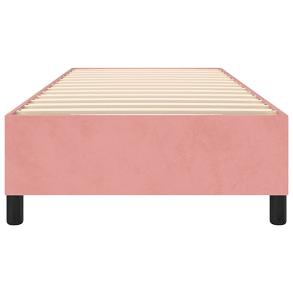 Estrutura de cama com molas 90x190 cm veludo rosa