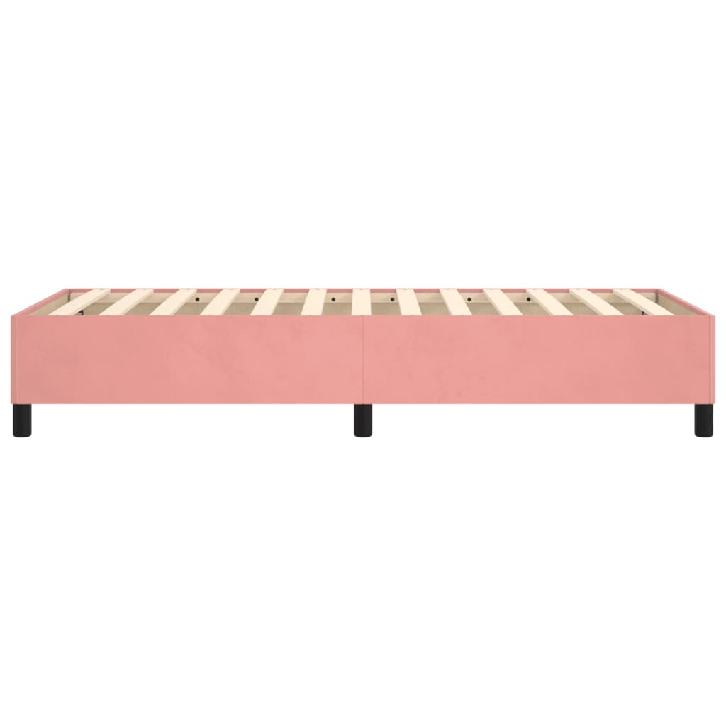 Estrutura de cama com molas 90x190 cm veludo rosa