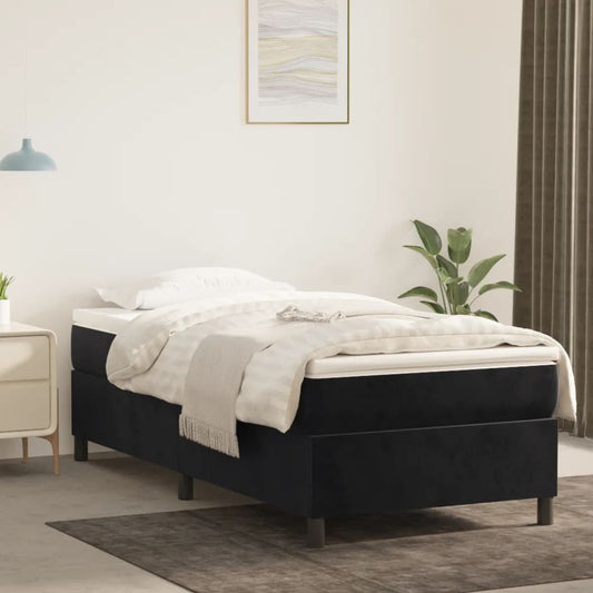 Estrutura de cama 90x200 cm veludo preto