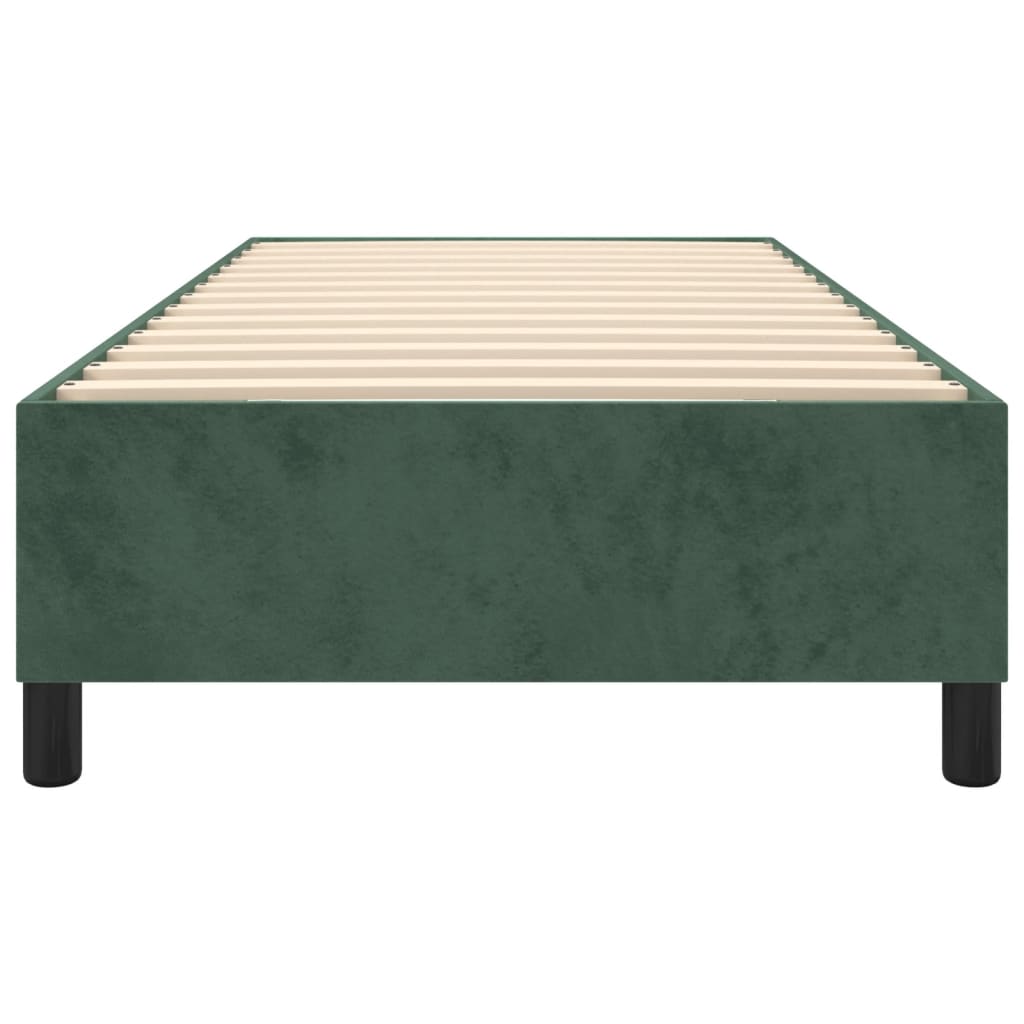 Estrutura de cama 90x200 cm veludo verde-escuro