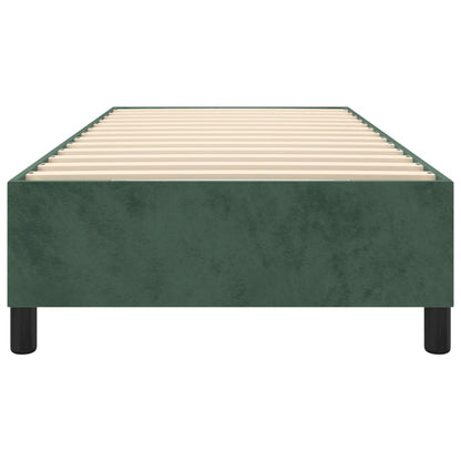 Estrutura de cama 90x200 cm veludo verde-escuro