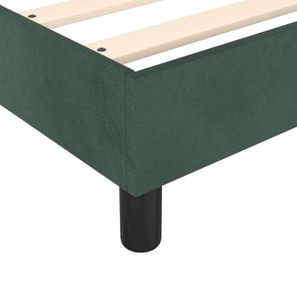 Estrutura de cama 90x200 cm veludo verde-escuro