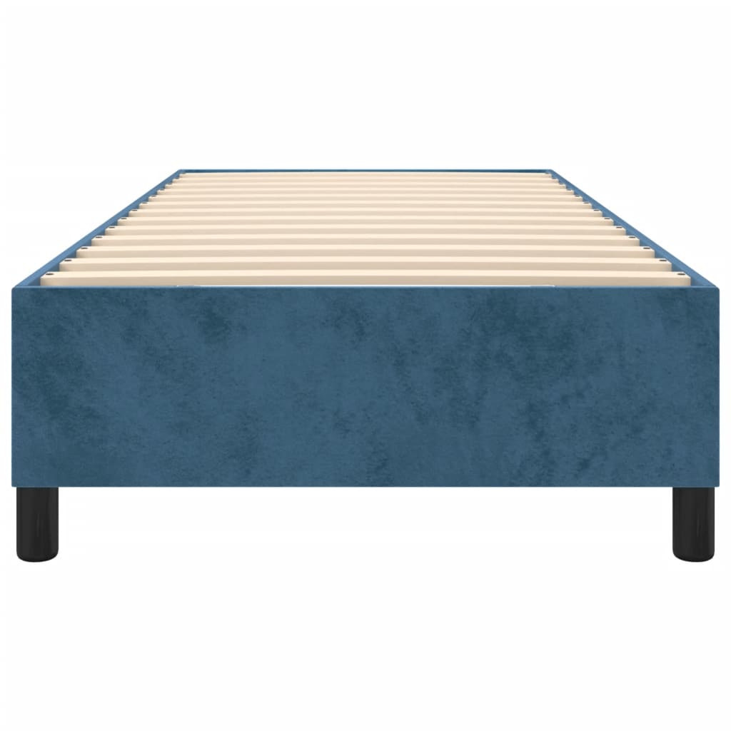 Estrutura de cama com molas 90x200 cm veludo azul-escuro