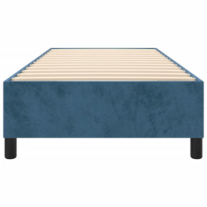 Estrutura de cama com molas 90x200 cm veludo azul-escuro