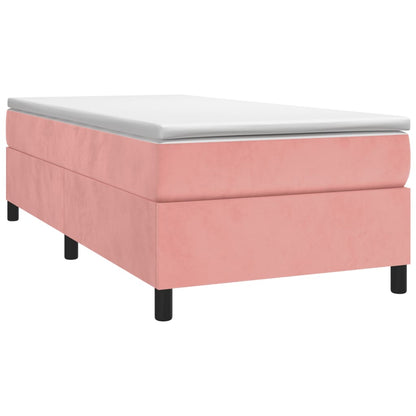 Estrutura de cama 90x200 cm veludo rosa