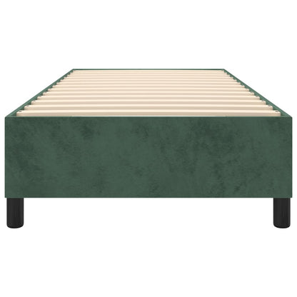 Estrutura de cama com molas 100x200 cm veludo verde-escuro