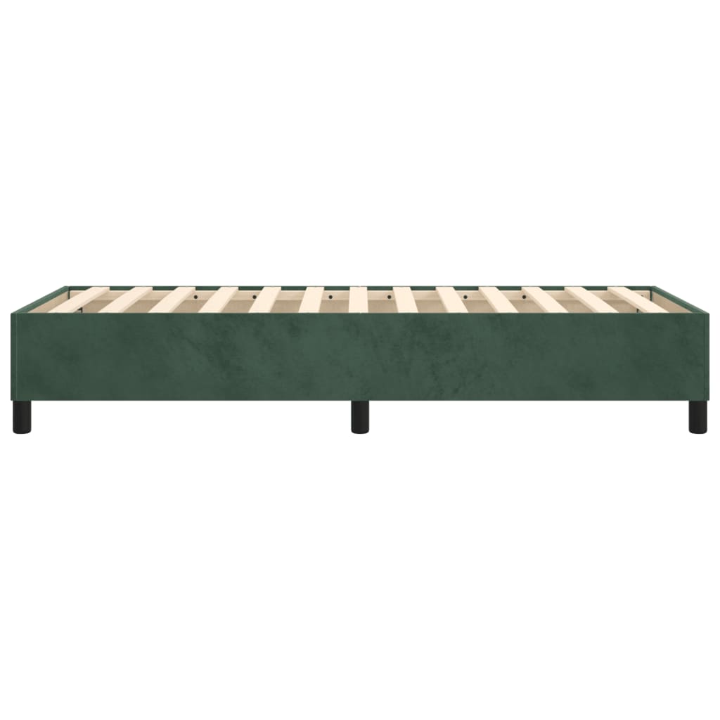 Estrutura de cama com molas 100x200 cm veludo verde-escuro