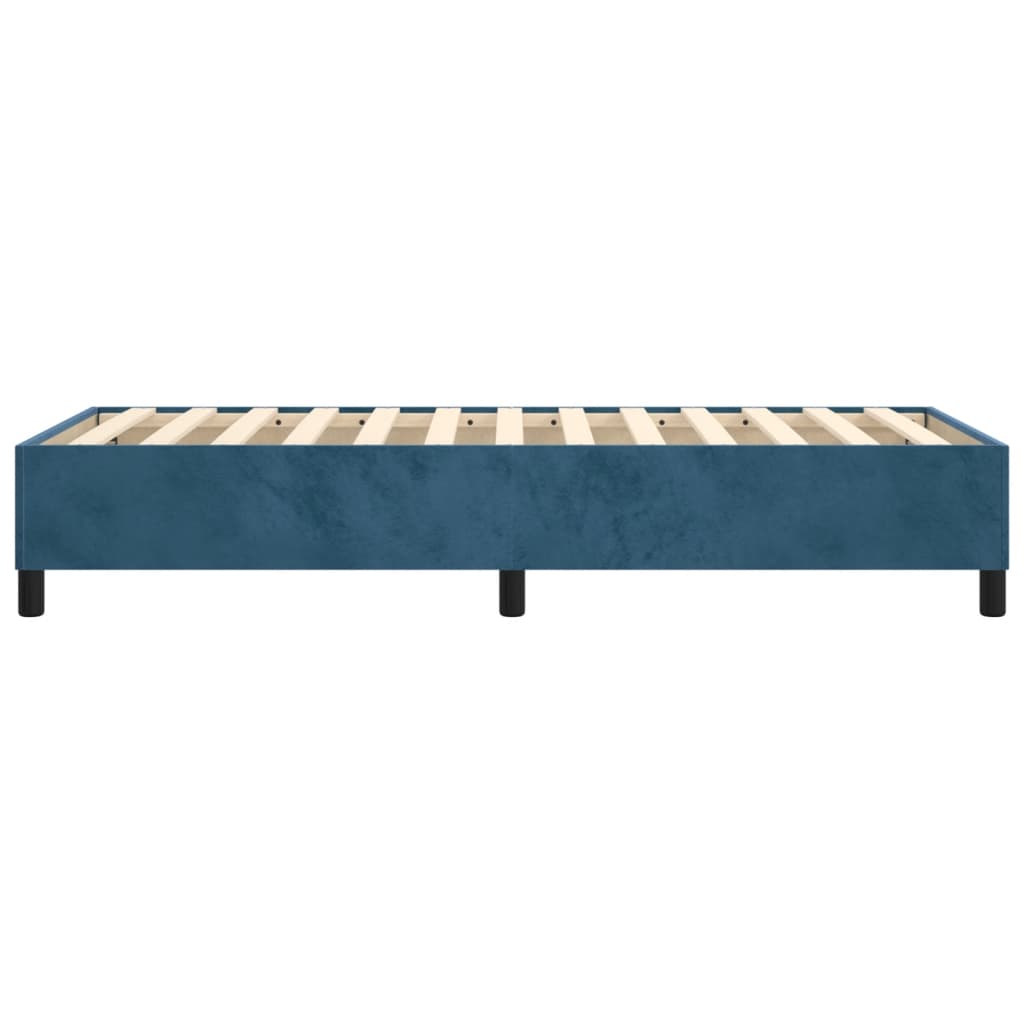 Estrutura de cama 100x200 cm veludo azul-escuro