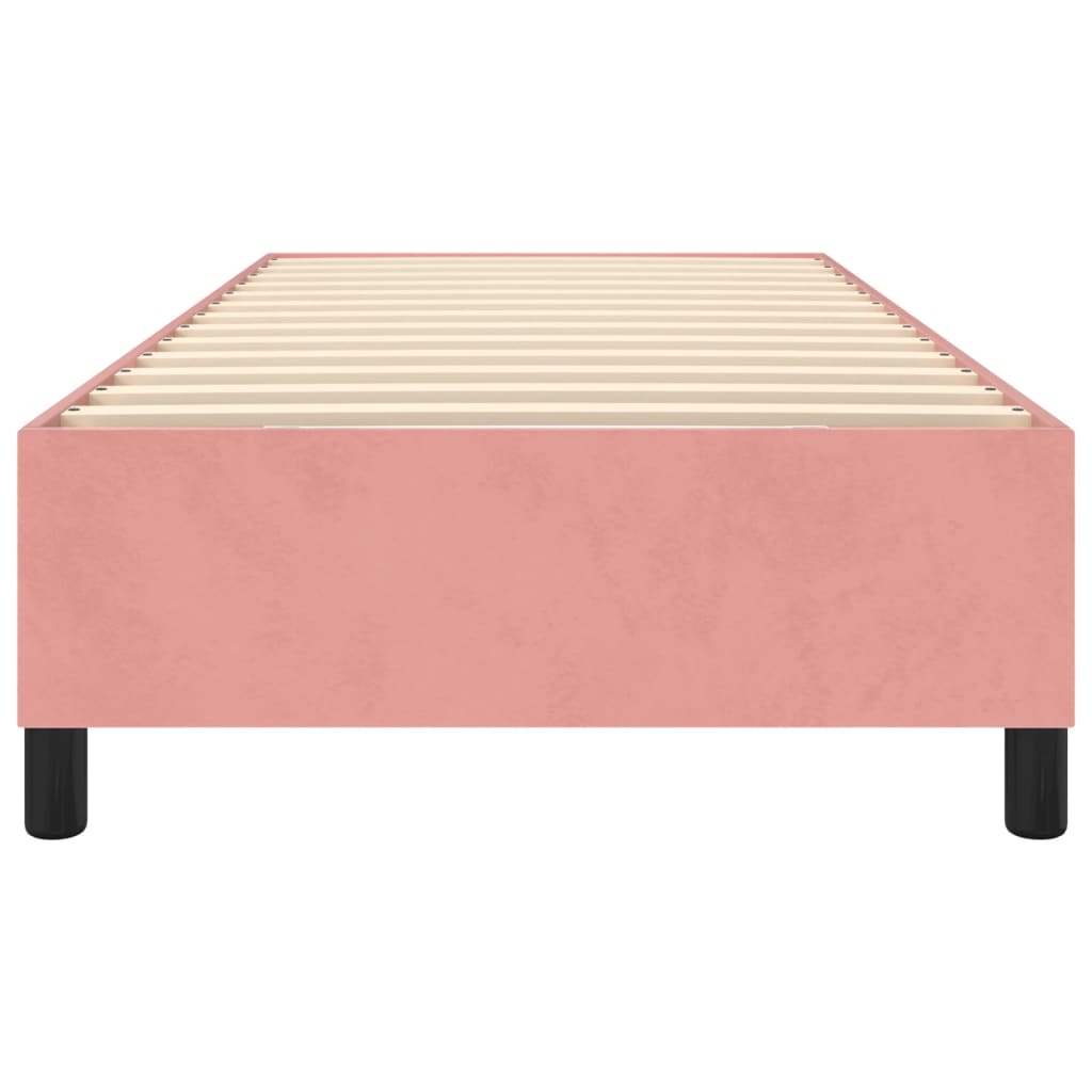 Estrutura de cama 100x200 cm veludo rosa