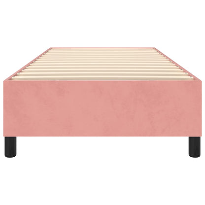 Estrutura de cama 100x200 cm veludo rosa