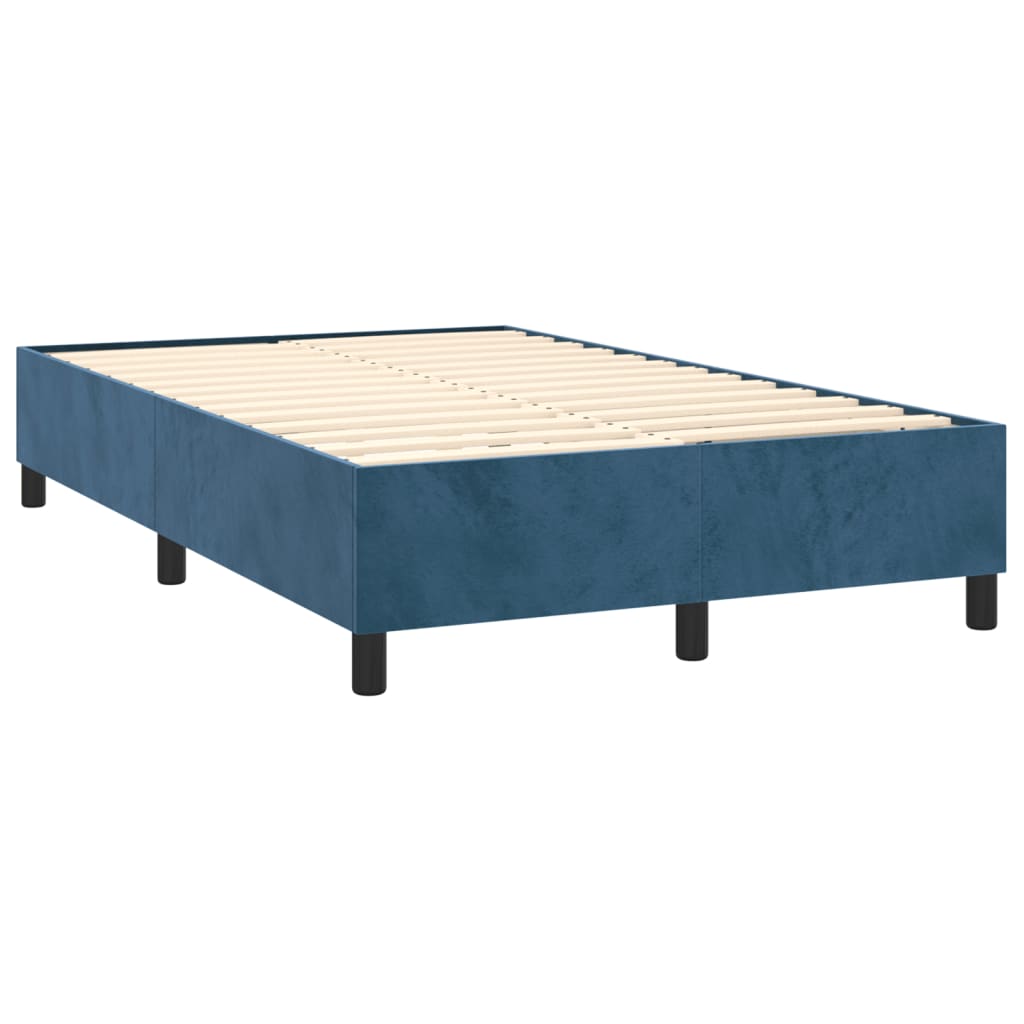 Estrutura de cama 120x200 cm veludo azul-escuro