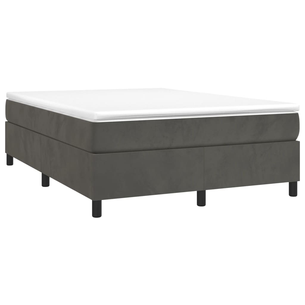 Estrutura de cama 140x190 cm veludo cinzento-escuro