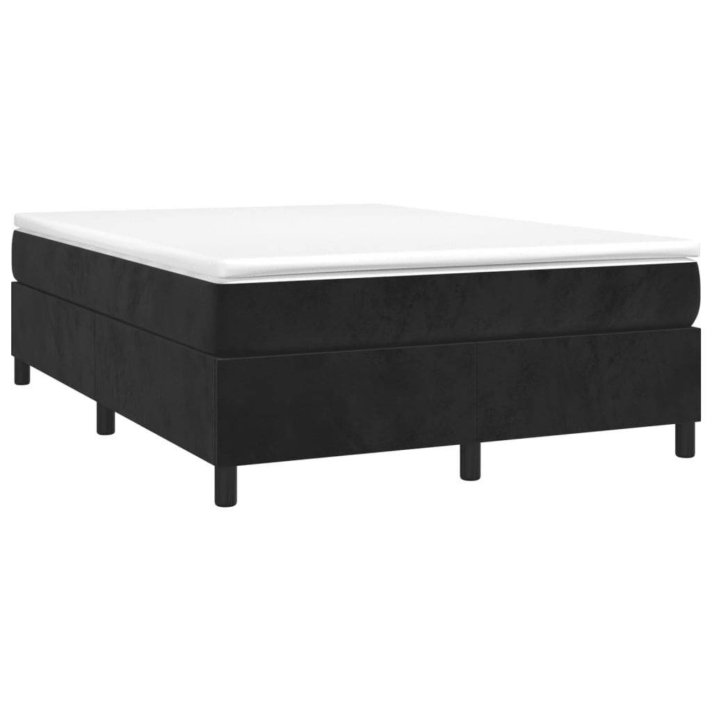 Estrutura de cama 140x190 cm veludo preto